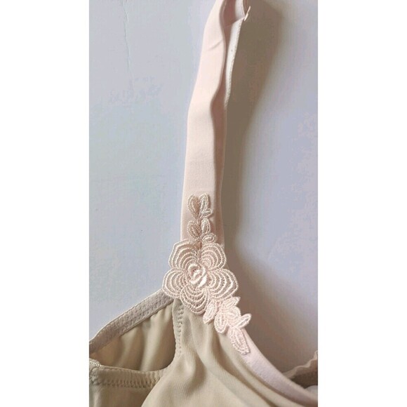 Rosa Faia Beautyfull Bra Size 34E Unlined Balconet Beige Embroidered Underwire - Picture 6 of 9